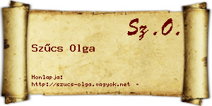 Szűcs Olga névjegykártya