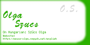 olga szucs business card