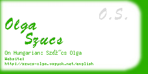 olga szucs business card